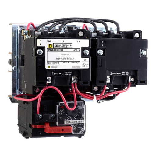 Mayer-DDS-NEMA Starter, Type S, reversing, horizontal, Size 0, 18A, 5 HP at 575 VAC, up to 100 kA SCCR, 3 phase, 3 pole, Motor Logic SSOLR, 120 VAC coil, open [TAA]-1