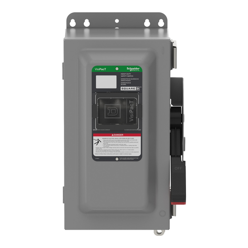 Mayer-DDS-Safety switch, VisiPacT, heavy duty, fused, viewing window, NEMA 12, 240V, 60A, 2 pole, neutral installed, ground lugs-2