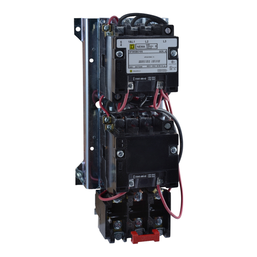 Mayer-DDS-NEMA starter, Type S, reversing, vertical, Size 0, 18A, 5HP at 575VAC, 5kA SSCR, 3 phase, 3 pole, melting alloy overload, 120VAC coil, open [TAA]-1