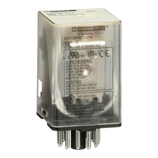 Product image for SQD 8501KPR13V14 RELAY 3CO CYL PIN