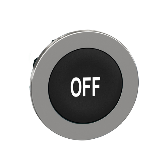 Mayer-DDS-Head for non illuminated push button, Harmony XB4, flush mounted black flush caps pushbutton white marked "OFF"-1
