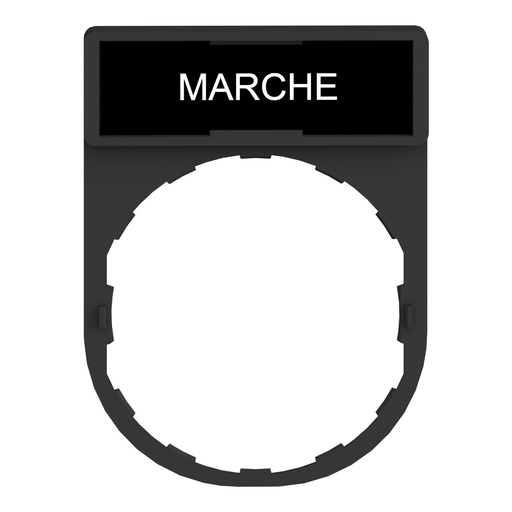 Mayer-DDS-Legend holder 30x40mm, Harmony XB4, plastic, with legend 8x27mm, marked MARCHE-2