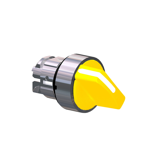 Mayer-DDS-Head for selector switch, Harmony XB4, yellow handle, 22mm, 2 positions, stay put-1
