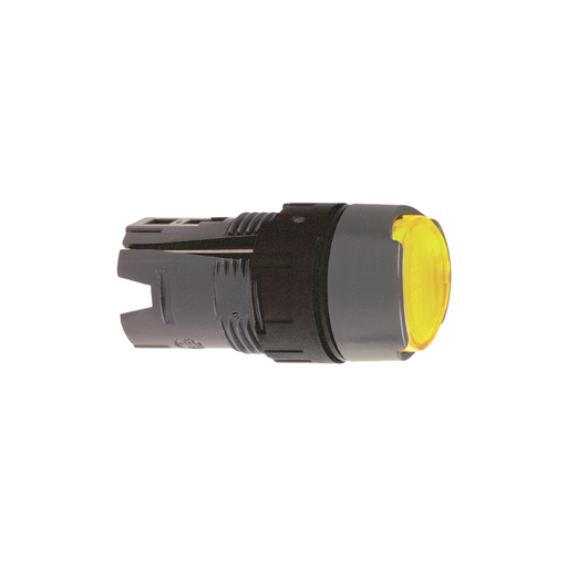 Mayer-DDS-Head for illuminated push button, Harmony XB6, yellow flush, 16mm, integral LED, spring return, 12…24V, unmarked-1