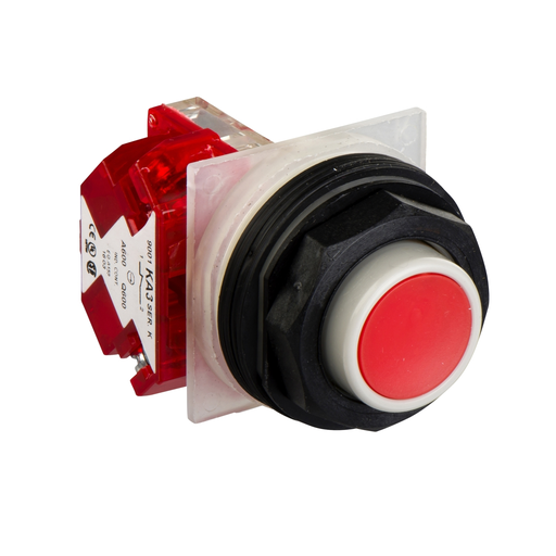 Product image for Square D 9001SKR3RH6 30 mm 600 VAC Momentary 1NC Red Lens Plastic Bezel Non-Illuminated Push Button