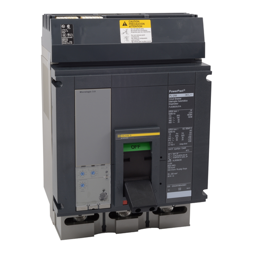 Mayer-DDS-Circuit breaker, PowerPacT P, 800A, 3 pole, 600VAC, 25kA, I-Line, Micrologic 3.0, 80%-1