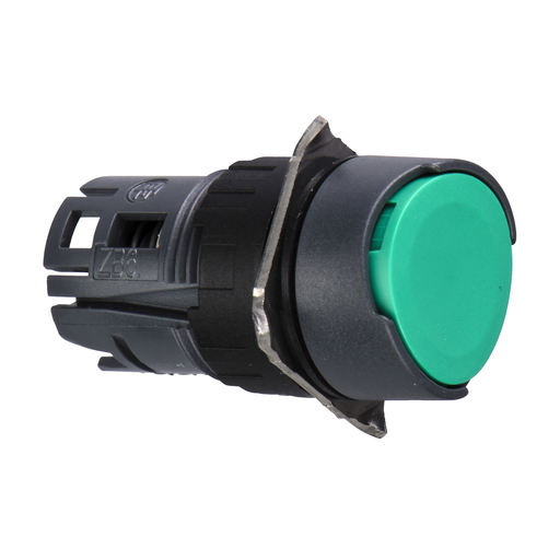 Mayer-DDS-Head for non illuminated push button, Harmony XB6, green flush, 16mm, integral LED, spring return, unmarked-1