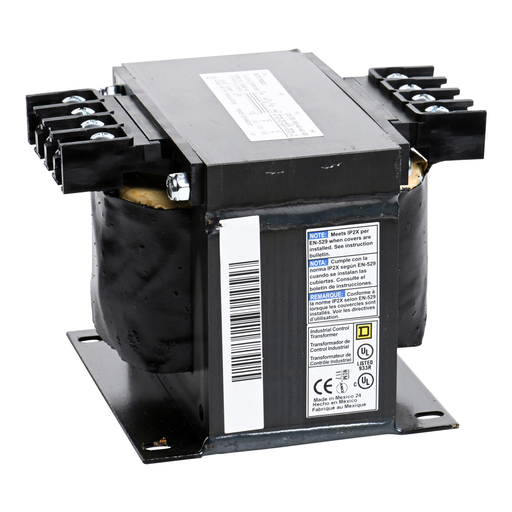 Picture of 9070T500D1 - Transformer, Type T, industrial control, 500VA, 1 phase, 240x480V primary, 120V secondary, 115C rise