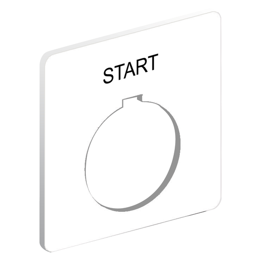 Product image for Square D 9001KN101WP 2.25 Inch Plastic Black Start Square Push Button Standard Legend Plate