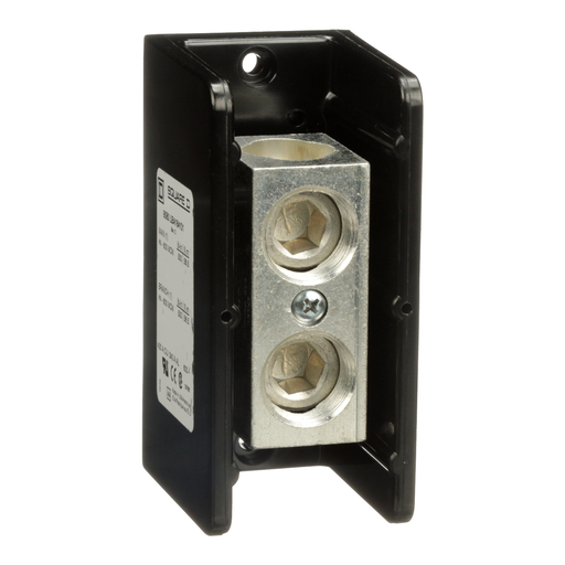 Product image for Square D 9080LBA164101 420 Amp 600 Volt 4 AWG to 600 MCM Primary Phenolic 1-Pole Standard Power Distribution Block