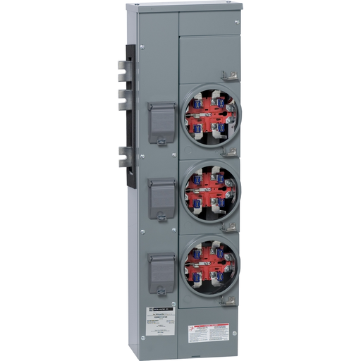 Mayer-DDS-Branch unit, EZ Meter-Pak, 125A, 3 x 5 jaw sockets, 120/240VAC, horn bypass, ringless, 1200A Al/Cu busbar-1