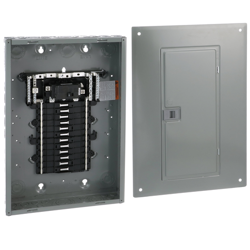Product image for Square D QO124M100PC 100 Amp 1-Phase 3-Wire 24-Circuit NEMA 1 Main Breaker Load Center