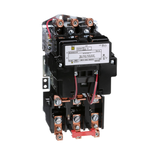 Product image for Square D 8536SEO1V06 440/480 VAC 90 Amp 50 Hp 3-Pole Open Type Full Voltage Non-Reversing Magnetic Starter
