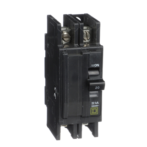 Product image for Square D QOU220VH 120/240 Volt 20 Amp Miniature Circuit Breaker