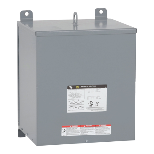 Product image for Square D 25S1F 25 kVa 240 x 480 VAC Primary 120/240 VAC Secondary 60 Hz Dry Type General Purpose Transformer