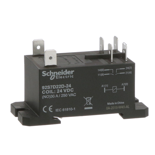 Product image for SQD 92S7D22D-24 Power Relay, DPST-N