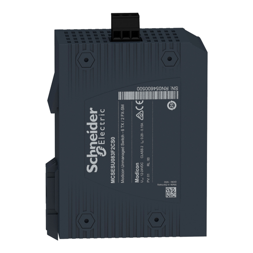 Mayer-DDS-network switch, Modicon Networking, standard unmanaged, 6 ports for copper with 2 ports for singlemode fiber optic-3