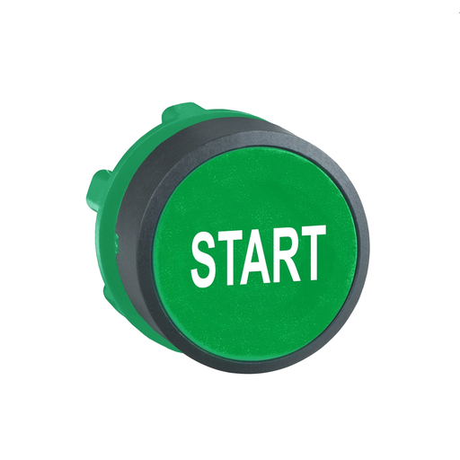 Picture of ZB5AA333 - Head for non illuminated push button, Harmony XB5, plastic, flush, green, 22mm, spring return, marked START