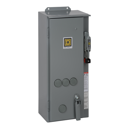 Mayer-DDS-NEMA Combination Starter, Type S, 30A fusible disconnect, Size 1, 27A, 10 HP at 600 VAC polyphase, 120 VAC coil, NEMA 12-1