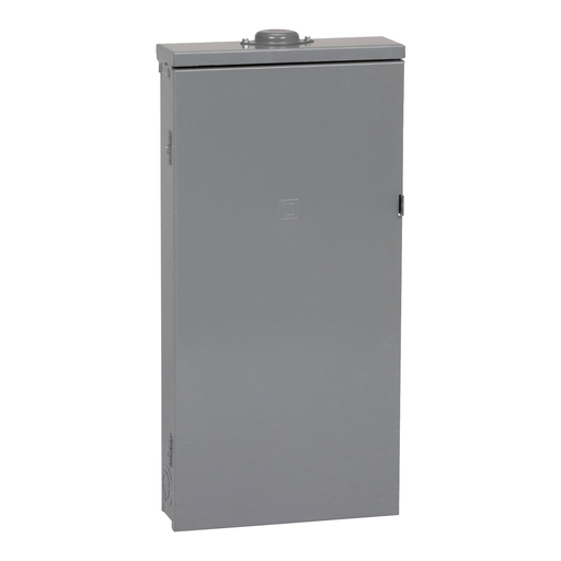 Product image for Square D QO130M150PRB 150A 120/240V 1Ø3W Convertible Main Breaker Load Center, Plug-On Neutral, 30 Spaces / 40 Circuits, NEMA-3R, Gray