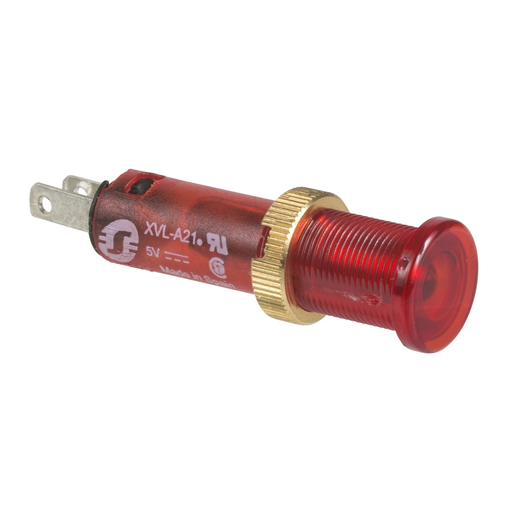 Mayer-DDS-Pilot light, Harmony XVL, plastic, red, 8mm, covered LED, faston connectors, 12V DC-1