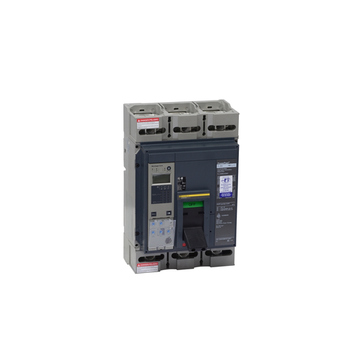 Mayer-DDS-Circuit breaker, PowerPacT P, 800A, 3 pole, 600VAC, 65kA, lugs, Micrologic 5.0A, 100%-1