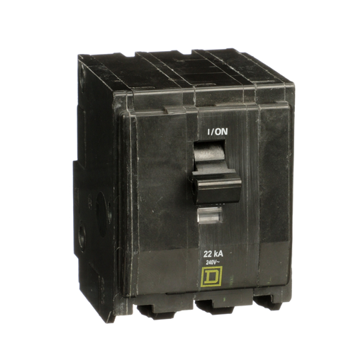 Product image for Square D QO380VH 3-Pole 80 Amp 240 Volt Plug-On Miniature Circuit Breaker