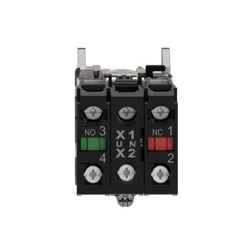 Mayer-DDS-Illuminated selector switch, Harmony XB4, metal, green handle, 22mm, universal LED, 2 positions, 1NO + 1NC, 110...120V AC-2