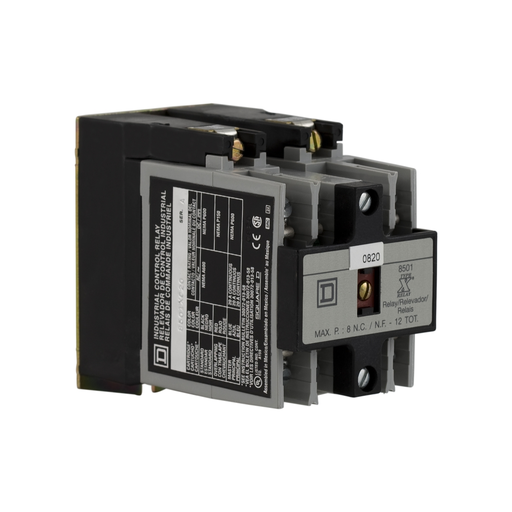 Product image for Square D 8501XO20XTD1V02 110/120 VAC 10/5 Amp 1NO 1NC Panel Mount AC Operated Industrial Timing Relay