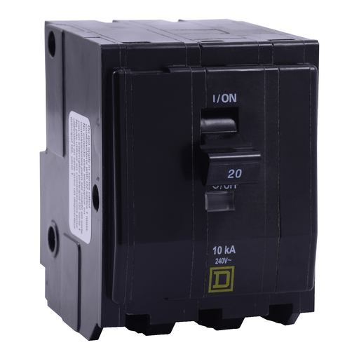 Mayer-DDS-Mini circuit breaker, QO, 20A, 3 pole, 240VAC, 10kA, plug in, high density discharge-1