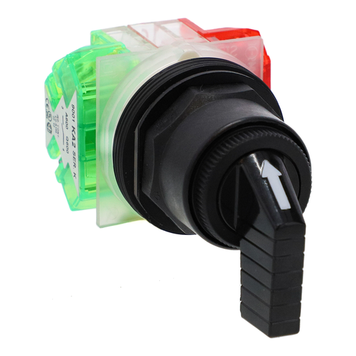 Product image for Square D 9001SKS72FBH37 30 mm 10 Amp 600 VAC/VDC 1NO 1NC 3-Position Round Knob Non-Illuminated Selector Switch