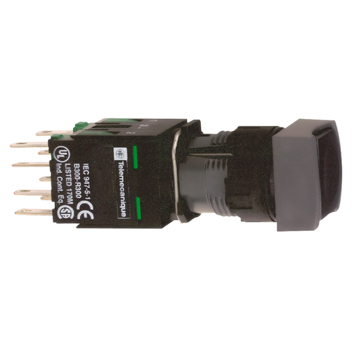 Mayer-DDS-Complete push button, Harmony XB6, black square flush pushbutton, 16mm, spring return, 1NO, unmarked-1