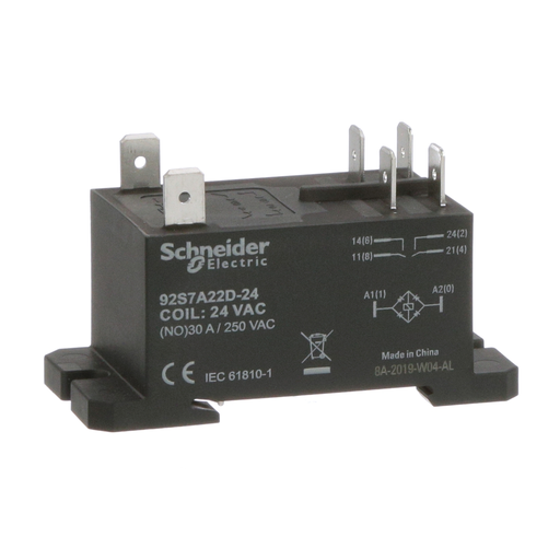Product image for SQD 92S7A22D-24 Power Relay, DPST-N
