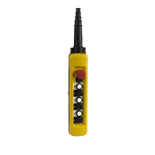 Mayer-DDS-Pendant control station, Harmony XAC, plastic, yellow, 6 push buttons 1NO, 1 emergency stop latching 3NC-1