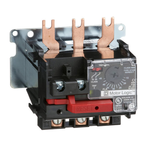 Product image for Square D 9065ST220 600 VAC 15 to 45 Amp 3-Phase Size 2 NEMA Solid State Thermal Overload Relay