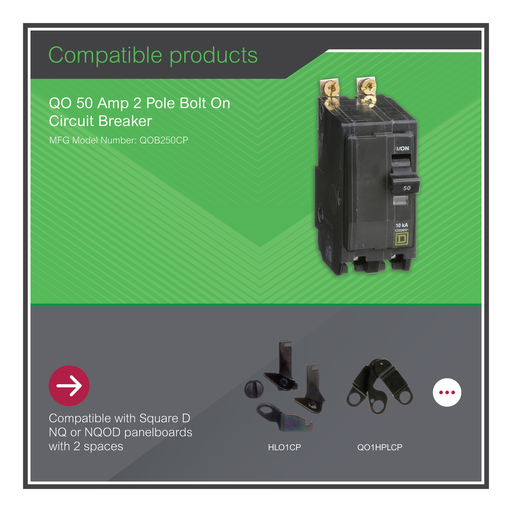 Mayer-DDS-Mini circuit breaker, QO, 50A, 2 pole, 120/240VAC, 10kA, bolt on-2