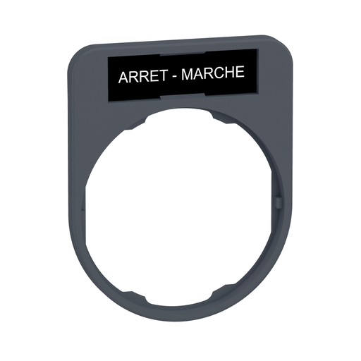 Mayer-DDS-legend holder with arret-marche marking for flush color plated grey-1