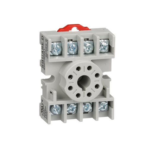 Product image for Square D 8501NR51B 600 VAC 10 Amp Din Rail/Direct Panel Mount 1-Tier Relay Socket