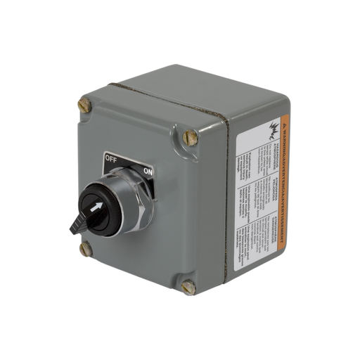 Product image for Square D 9001KYK110 600 VAC 10 Amp 1NO 1NC NEMA 1/3/4/13 Die-Cast Zinc Push Button Control Station