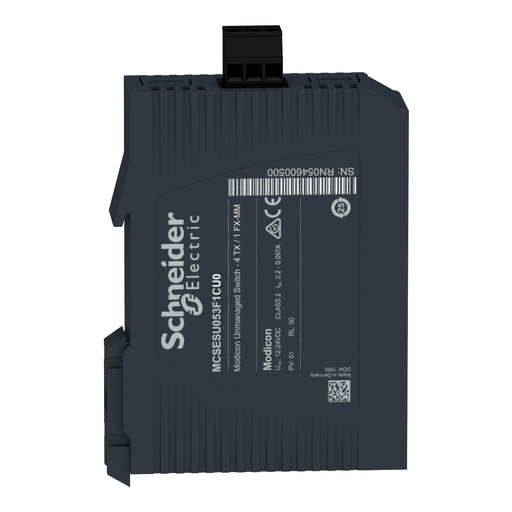 Mayer-DDS-network switch, Modicon networking, standard unmanaged, 4 ports for copper with 1 port for multimode fiber optic-3