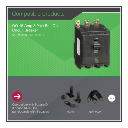 Mayer-DDS-Mini circuit breaker, QO, 15A, 3 pole, 120/240VAC, 10kA, bolt on-2