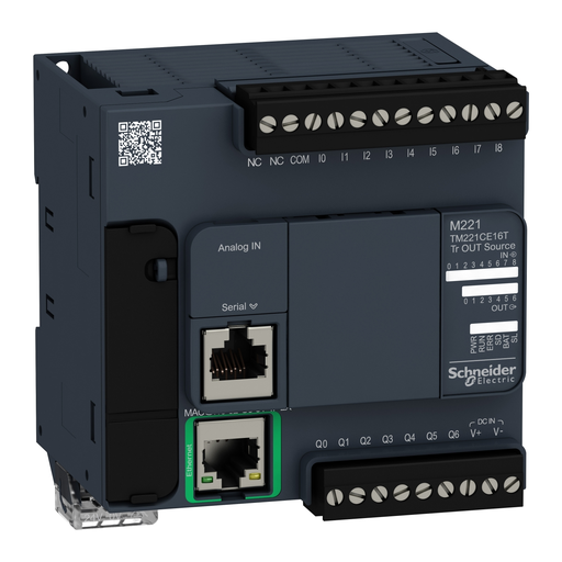 Mayer-DDS-logic controller, Modicon M221, 16 IO, 9 DI, 7 DO, transistor, PNP, Ethernet-1