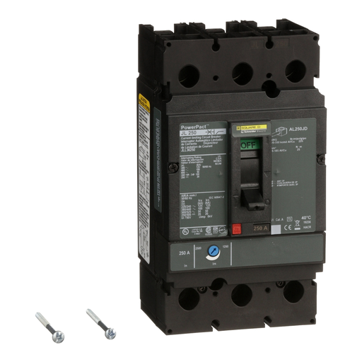 Product image for Square D JLL36250 3-Pole 250 Amp 600 Volt Thermal Magnetic Molded Case Circuit Breaker