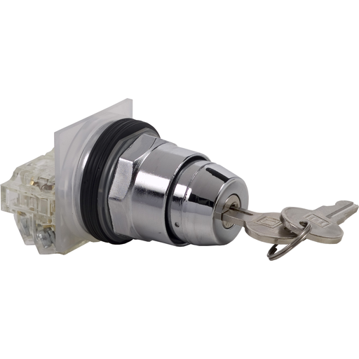 Product image for Square D 9001KS43K10H1 30 mm 10 Amp 600 VAC/VDC 1NO 1NC 3-Position Round Key Non-Illuminated Selector Switch