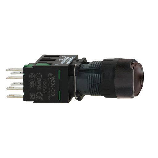 Mayer-DDS-Complete push button, Harmony XB6, black flush pushbutton, 16mm, spring return, 1NO, unmarked-1