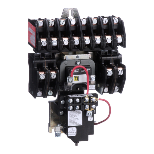 Product image for Square D 8903LXO1200V02 110/120 VAC 30 Amp 12-Pole 12NO Open Type Mechanically Held Lighting Contactor