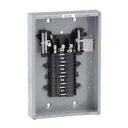 QO324L125G – Load center, QO, 3 phase, 24 spaces, 24 circuits, 125A fixed main lugs, NEMA1, gnd bar