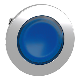 ZB4FW363 – Head for illuminated push button, Harmony XB4, metal, blue flush, 30mm, spring return, universal LED, unmarked