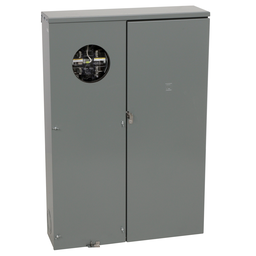 QU816D400SL – Meter mains, QO, CSED, ringless socket, 400A, surface mount, maximum 8 spaces, 16 circuits, Class 320 with lever bypass