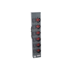 EZMH116125 – Branch unit, EZ Meter-Pak, 125A, 6 x 5 jaw sockets, 120/240VAC, horn bypass, ringless, 800A Al busbar